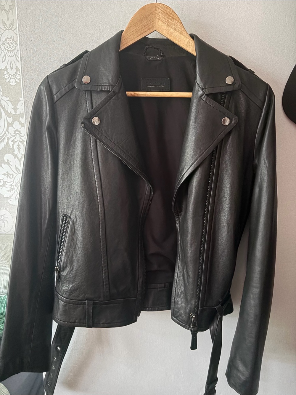 Mackage Black Leather Moto Jacket - Women's